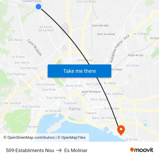 509-Establiments Nou to Es Molinar map