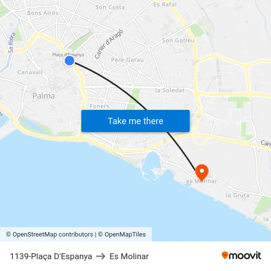 1139-Plaça D'Espanya to Es Molinar map