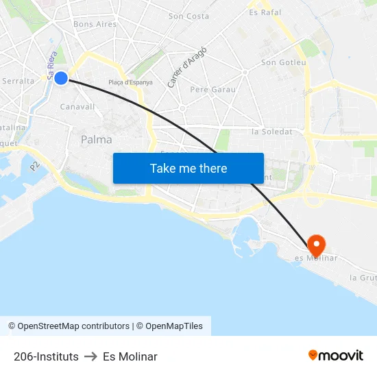 206-Instituts to Es Molinar map