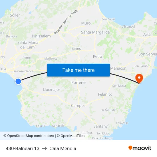 430-Balneari 13 to Cala Mendia map