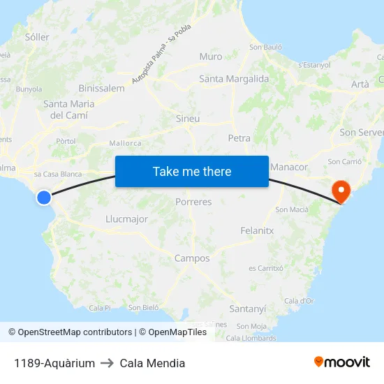 1189-Aquàrium to Cala Mendia map