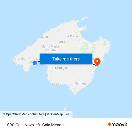 1090-Cala Nova to Cala Mendia map