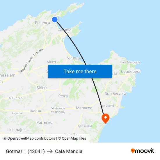 Gotmar 1 (42041) to Cala Mendia map