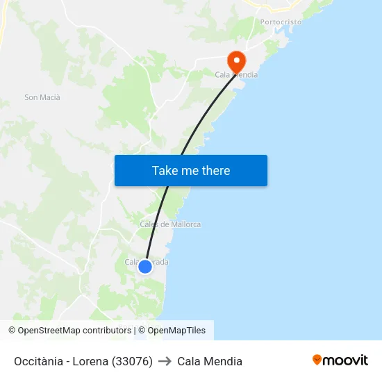 Occitània - Lorena (33076) to Cala Mendia map