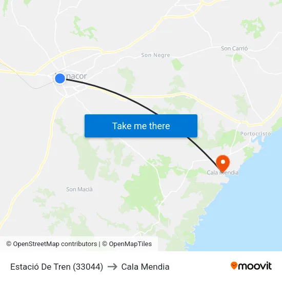 Estació De Tren 1 (33044) to Cala Mendia map