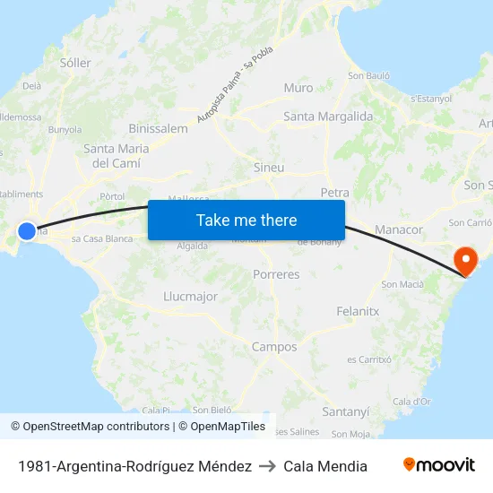1981-Argentina-Rodríguez Méndez to Cala Mendia map
