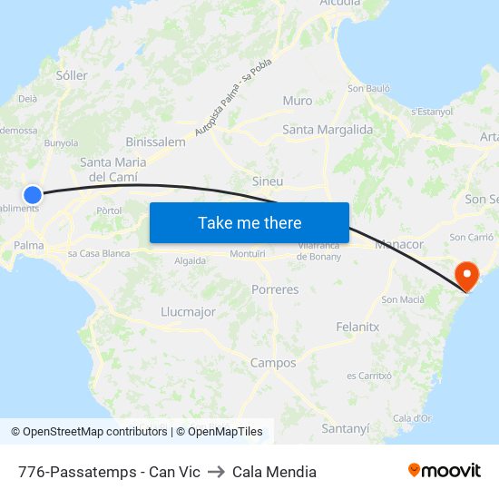 776-Passatemps - Can Vic to Cala Mendia map