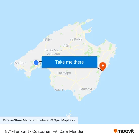 871-Turixant - Cosconar to Cala Mendia map