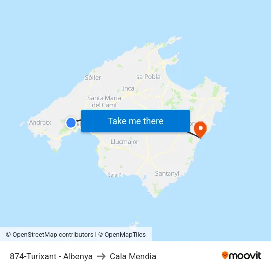 874-Turixant - Albenya to Cala Mendia map