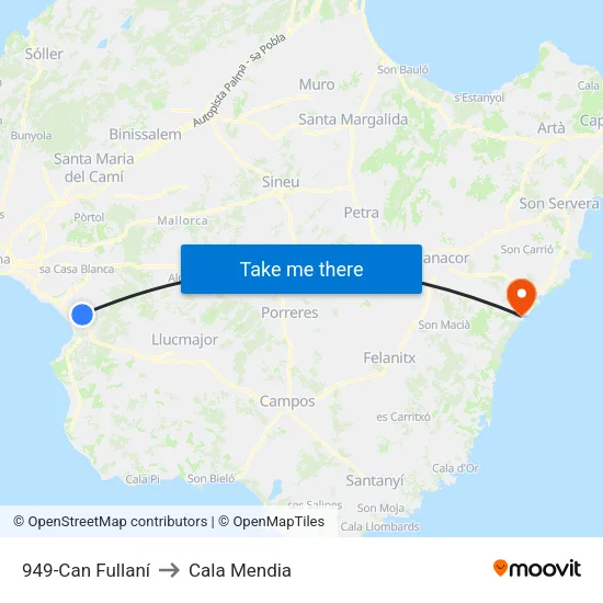 949-Can Fullaní to Cala Mendia map