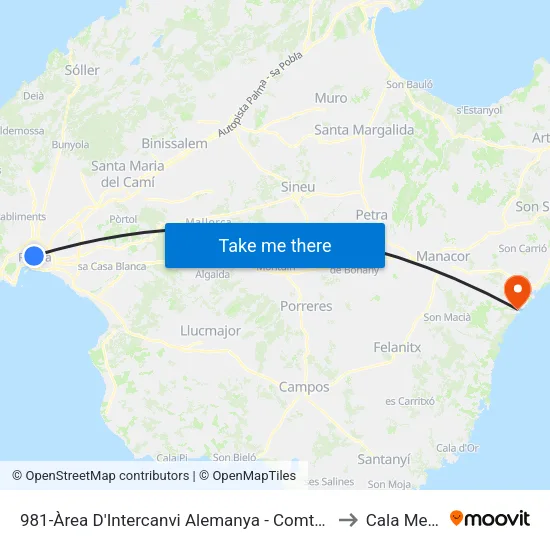 981-Àrea D'Intercanvi Alemanya - Comte De Sallent to Cala Mendia map