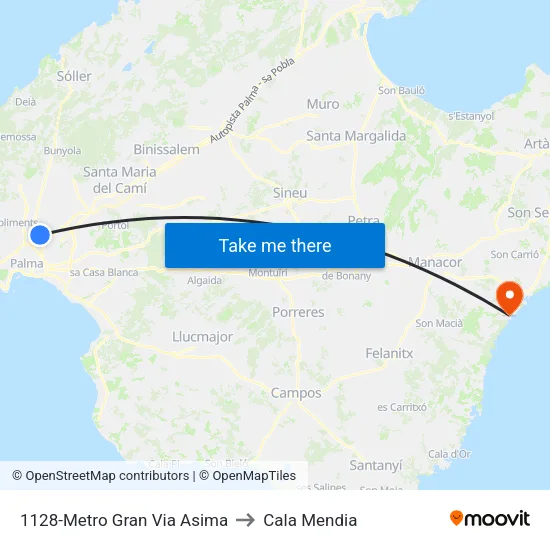 1128-Metro Gran Via Asima to Cala Mendia map
