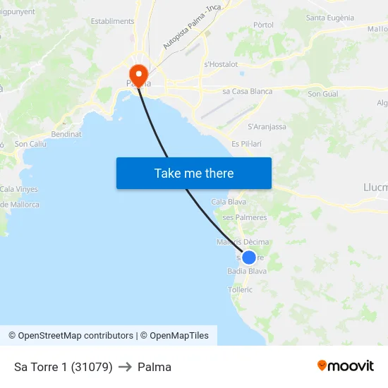 Sa Torre 1 (31079) to Palma map