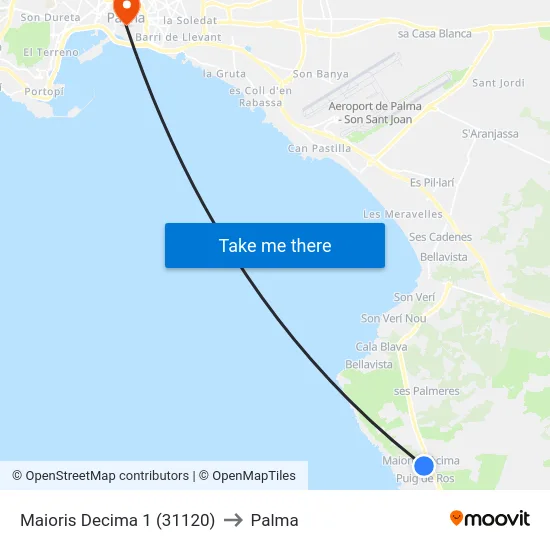 Maioris Decima 1 (31120) to Palma map