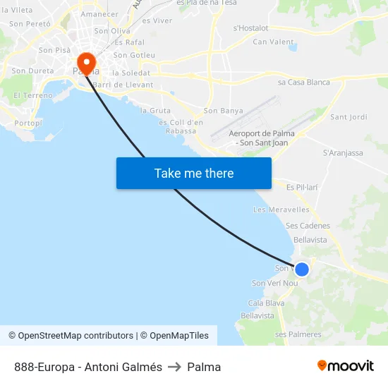 888-Europa - Antoni Galmés to Palma map