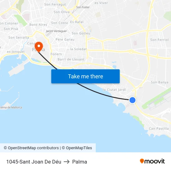 1045-Sant Joan De Déu to Palma map