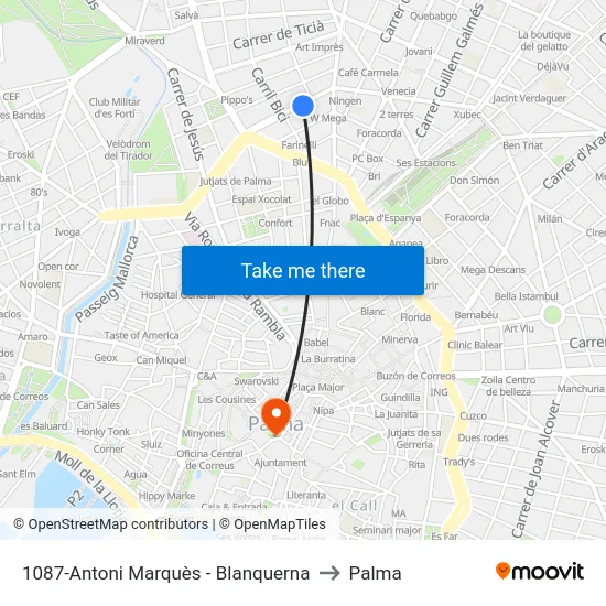 1087-Antoni Marquès - Blanquerna to Palma map