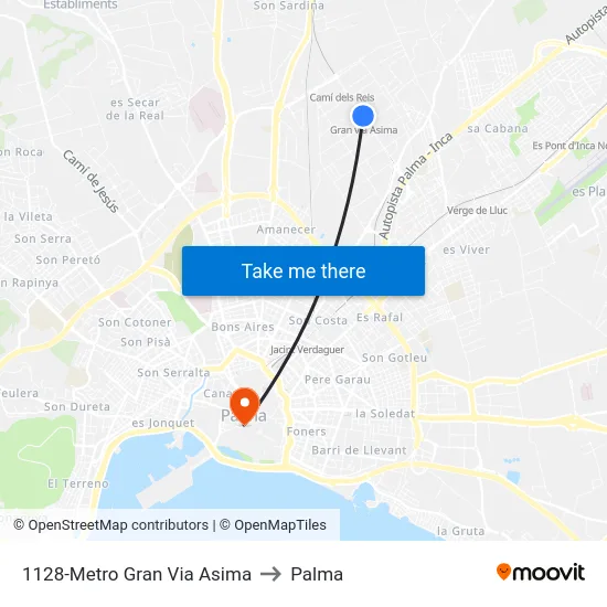 1128-Metro Gran Via Asima to Palma map
