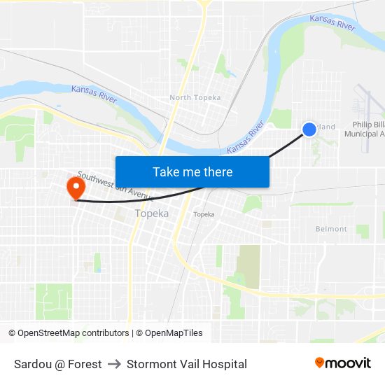 Sardou @ Forest to Stormont Vail Hospital map