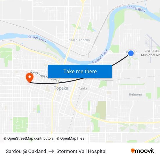 Sardou @ Oakland to Stormont Vail Hospital map