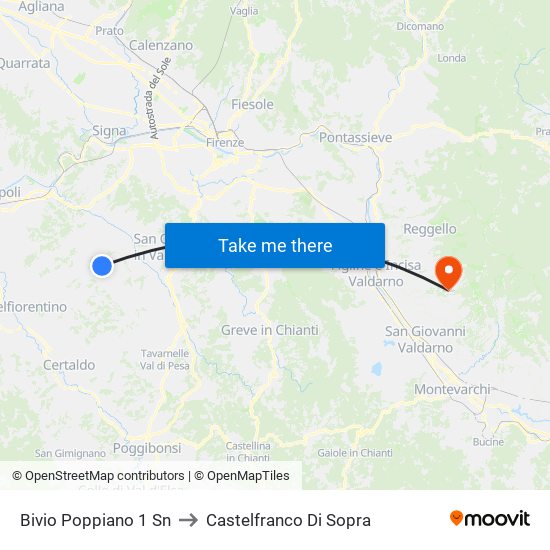 Bivio Poppiano 1                 Sn to Castelfranco Di Sopra map