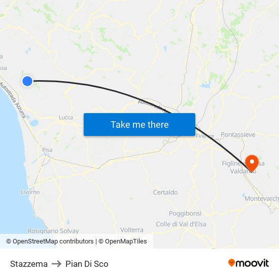 Stazzema to Pian Di Sco map