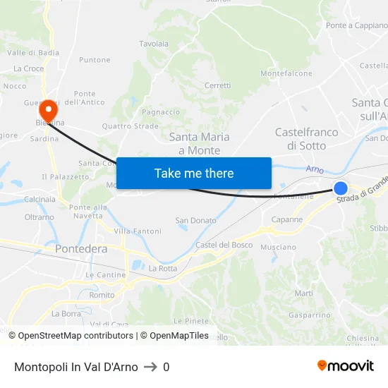 Montopoli In Val D'Arno to 0 map
