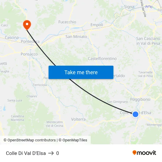 Colle Di Val D'Elsa to 0 map