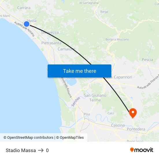Stadio Massa to 0 map