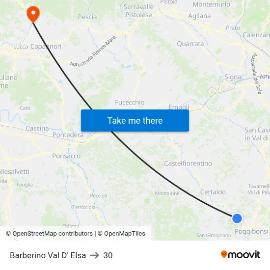 Barberino Val D'Elsa to 30 map