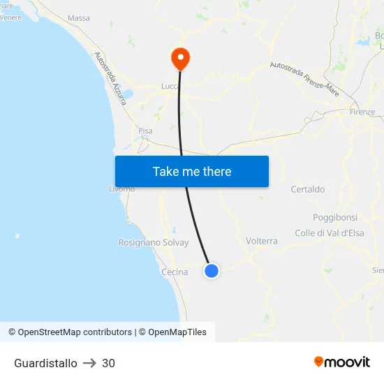 Guardistallo to 30 map
