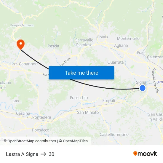 Lastra A Signa to 30 map