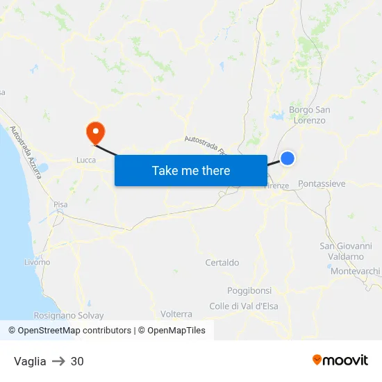 Vaglia to 30 map
