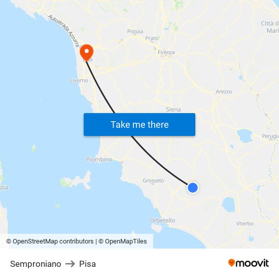 Semproniano to Pisa map