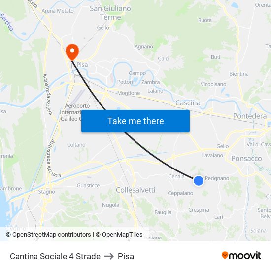 Cantina Sociale 4 Strade to Pisa map