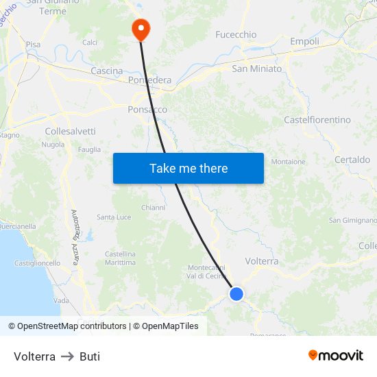 Volterra to Buti map