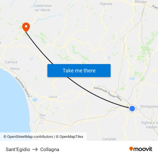Sant'Egidio to Collagna map