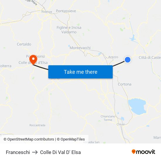 Franceschi to Colle Di Val D' Elsa map