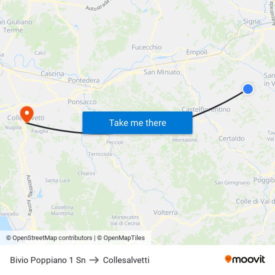 Bivio Poppiano 1                 Sn to Collesalvetti map