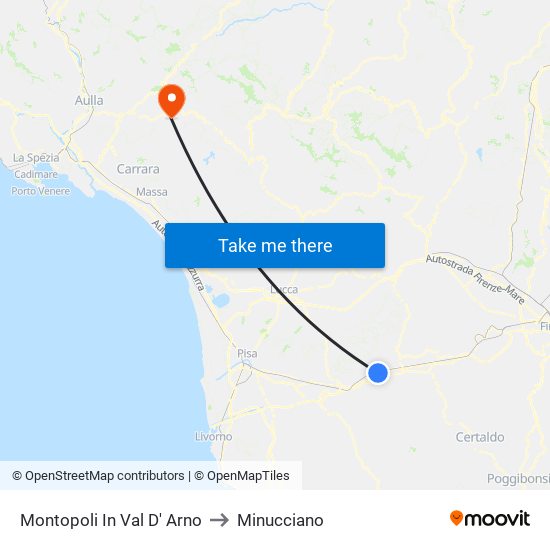 Montopoli In Val D' Arno to Minucciano map