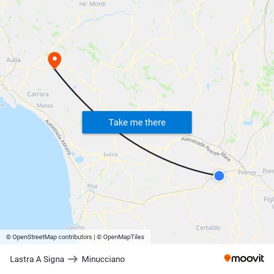 Lastra A Signa to Minucciano map