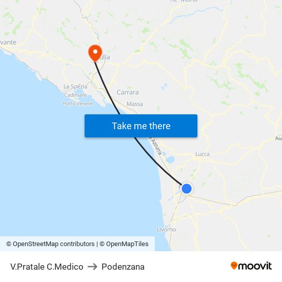 V.Pratale C.Medico to Podenzana map