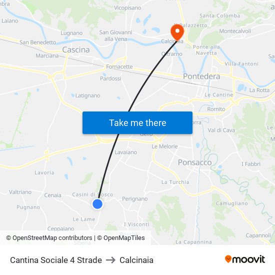 Cantina Sociale 4 Strade to Calcinaia map