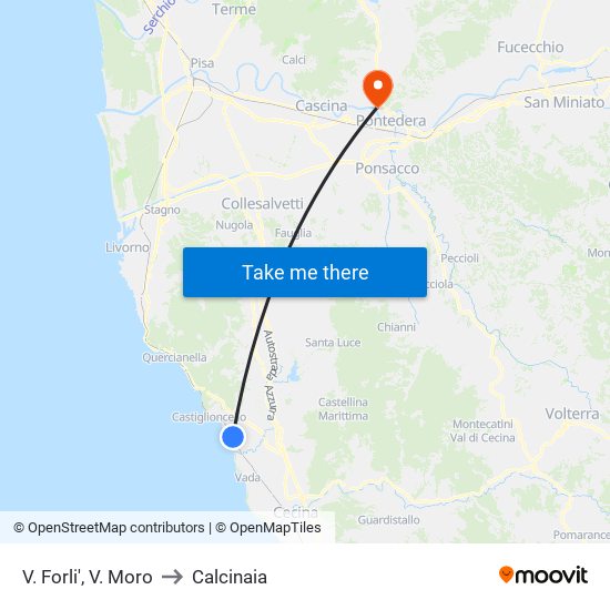 V. Forli',  V. Moro to Calcinaia map