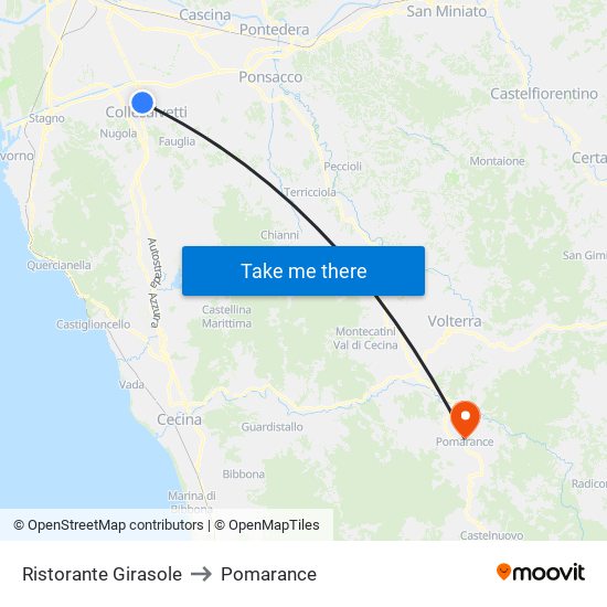 Ristorante Girasole to Pomarance map