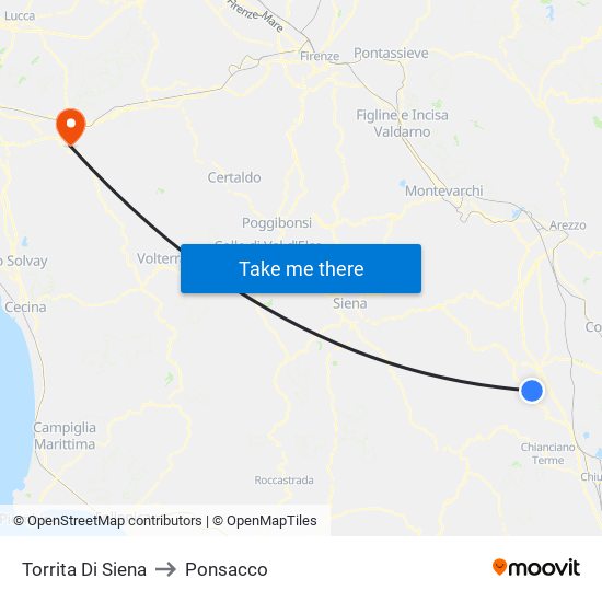 Torrita Di Siena to Ponsacco map