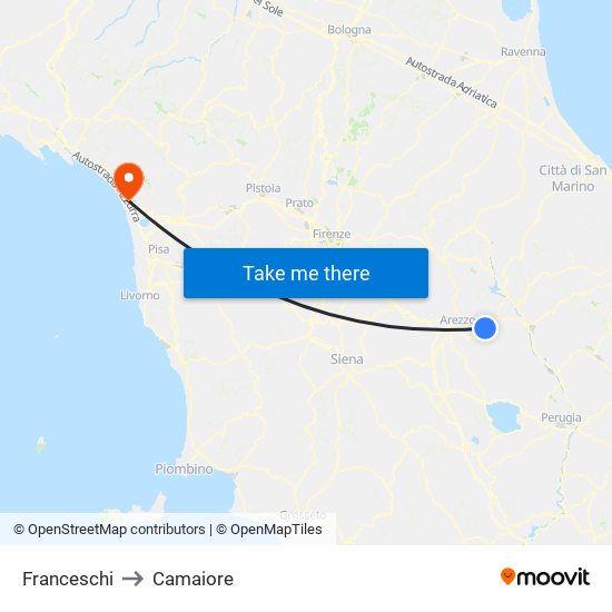 Franceschi to Camaiore map