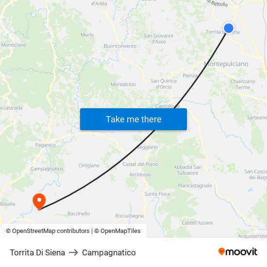 Torrita Di Siena to Campagnatico map