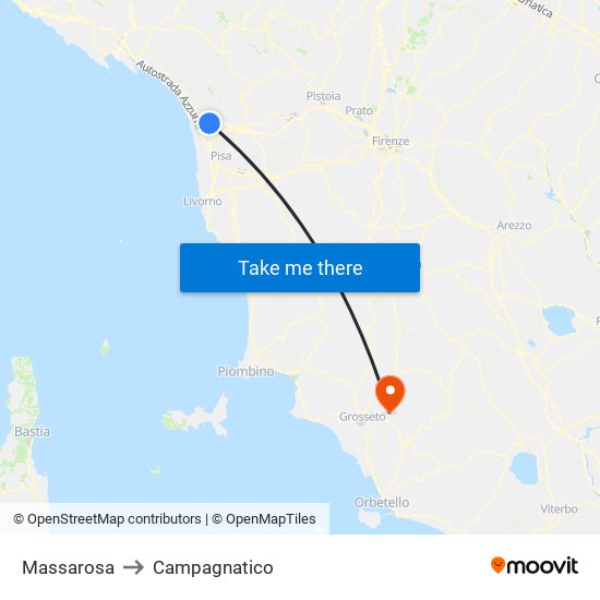 Massarosa to Campagnatico map