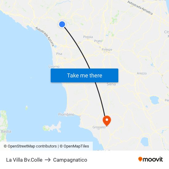 La Villa Bv.Colle to Campagnatico map
